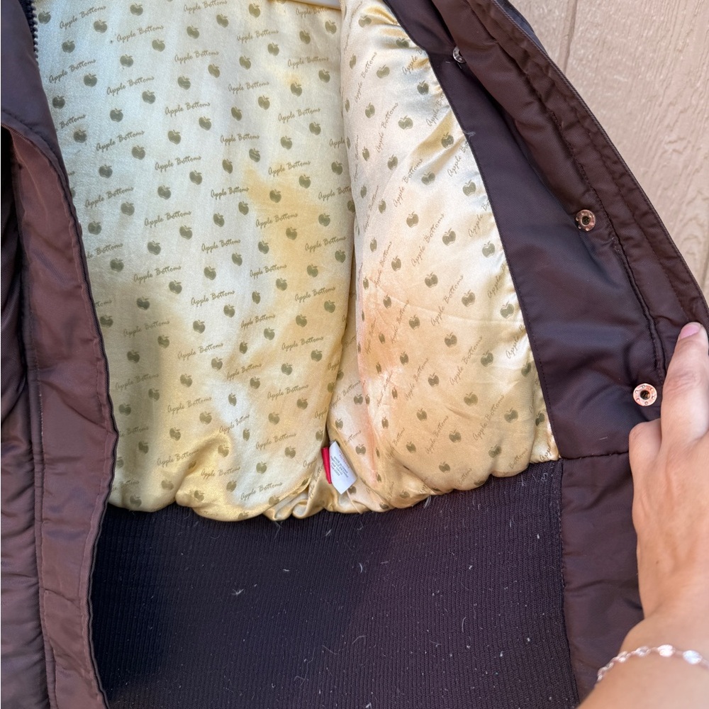 Y2K Rare Vintage Nelly’s Apple Bottoms Coat - Bling Gold Accents Down Size Large - Picture 6 of 16
